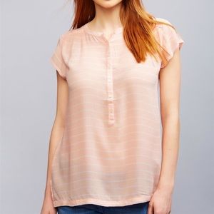 Peachy Pink Button Front Maternity Nursing Top